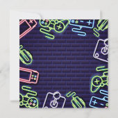 ビデオゲーム レベルアップ バースデーパーティー招待状 招待状 (裏面)