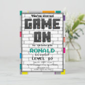 ビデオゲーム レベルアップ 誕生日 招待状 (スタンド正面)