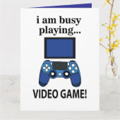 ビデオゲーム 私は忙しい ビデオゲームをプレイ中 カード (黄色い花)