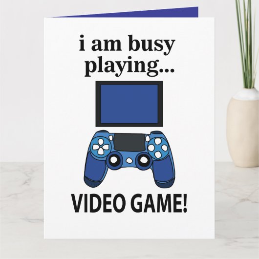 ビデオゲーム 私は忙しい ビデオゲームをプレイ中 カード (正面)