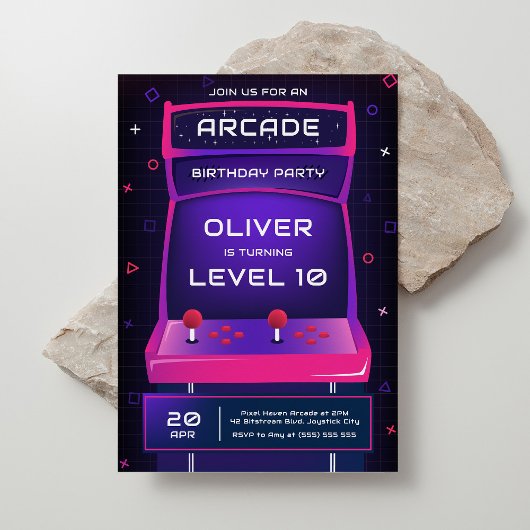 ビデオゲームArcade男の子の誕生日パーティー 招待状