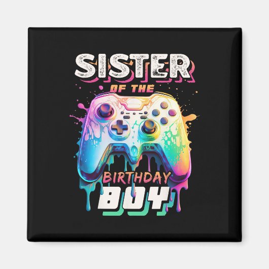 ビデオゲームBirにマッチする誕生日少年の姉妹 マグネット (正面)