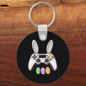 ビデオゲームBunny EggsコントローラーEaster Day Gaming キーホルダー (正面)