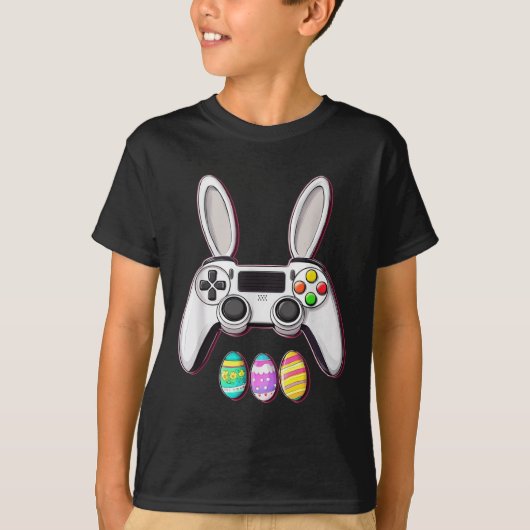 ビデオゲームBunny EggsコントローラーEaster Day Gaming Tシャツ (正面)