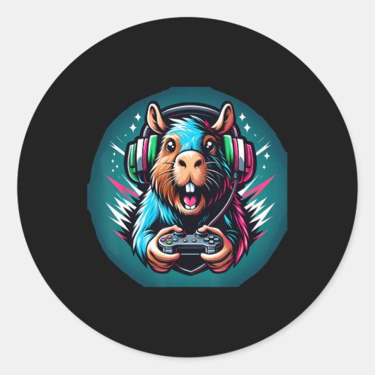 ビデオゲームCapybaraゲーム ラウンドシール (正面)
