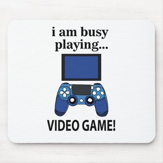 ビデオゲー忙しム私は遊のビデオゲーム マウスパッド (正面)