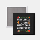 ビデオゲー遊ムファミリーのマッチングChristma マグネット (正面/裏面)