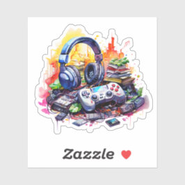 ビデオコントローラ、ヘッドフォン、ブック10代の シール