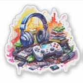 ビデオコントローラ、ヘッドフォン、ブック10代の シール (正面)