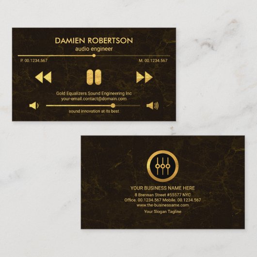 ビデオサウンドディスプレイBrown Graniteオーディオエンジニア 名刺 (正面/裏面)