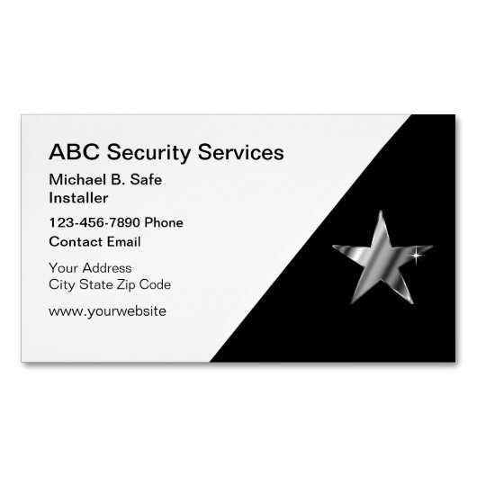 ビデオセキュリティ磁気名刺 マグネット名刺 (正面)