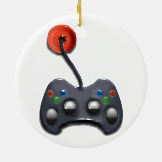 ビデオパーソナライズされたゲーマー セラミックオーナメント (裏面)