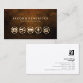 ビデオ制作サービスの金ゴールドアイコングランジ茶色 名刺 (正面/裏面)