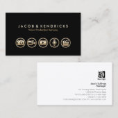 ビデオ制作サービス金ゴールドアイコン名刺 名刺 (正面/裏面)