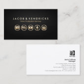 ビデオ制作サービス金ゴールドアイコンBlack Metal 名刺 (正面/裏面)