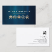 ビデオ制作サービス金ゴールドアイコンBlue Metal 名刺 (正面/裏面)