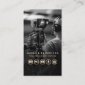 ビデオ制作サービス金ゴールドアイコンBlue Metal 名刺 (正面)