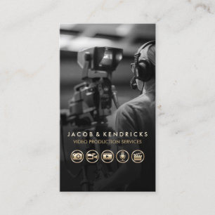 ビデオ制作サービス金ゴールドアイコンBlue Metal 名刺