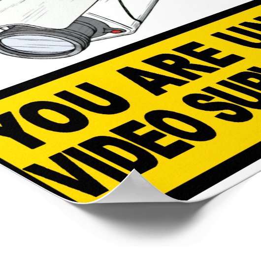 ビデオ監視セキュリティ通知の署名ポスター ポスター (角)