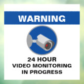 ビデオ監視24時間セキュリティサイン – 青 ウィンドウサイン (シート3)