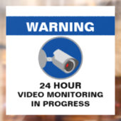 ビデオ監視24時間セキュリティサイン – 青 ウィンドウサイン (シート2)