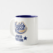 ビデオ編集者のギフト(世界のベスト) ツートーンマグカップ (正面左)