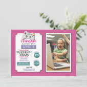 ビデオ賭博のパーティー用のゲームのピンクの写真の女の子の賭博 招待状 (スタンド正面)