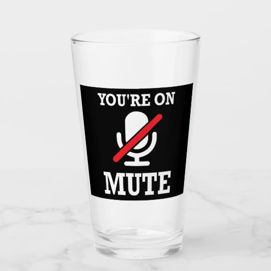 ビデオ通話、自宅から作業、あなたはミュート タンブラーグラス (正面)