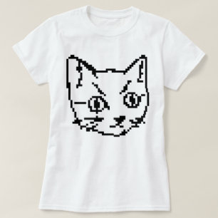 ビデオ キティ キャット ピクセル アート Tシャツ