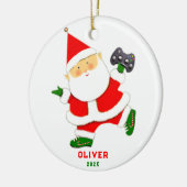 ビデパーソナライズされたオゲーマーホリデーギフト セラミックオーナメント (左)