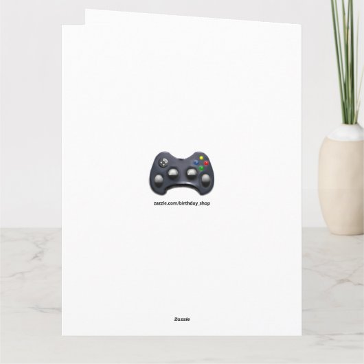 ビデパーソナライズされたオゲーマー誕生日 カード (裏面)