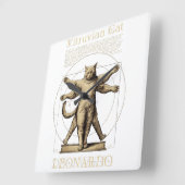 ビトゥルおもしろいビア猫ペット飼い スクエア壁時計 (傾斜)