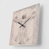 ビトルビアン·マン、レオナルド·ダ·ヴィンチ スクエア壁時計 (傾斜)
