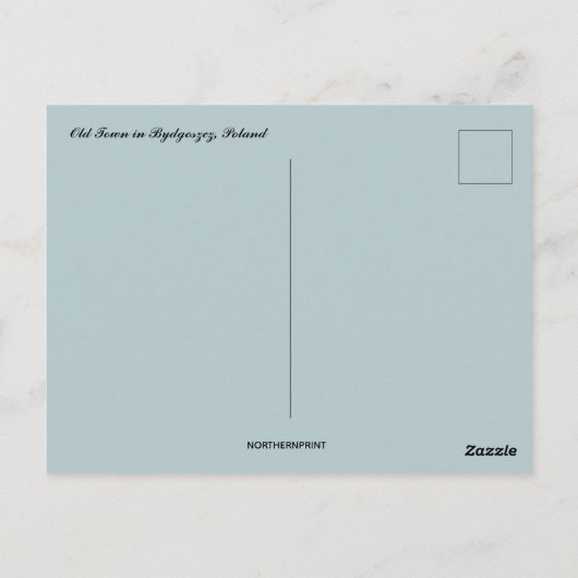 ビドゴシュツポーランドの旧市街の景色 ポストカード (裏面)