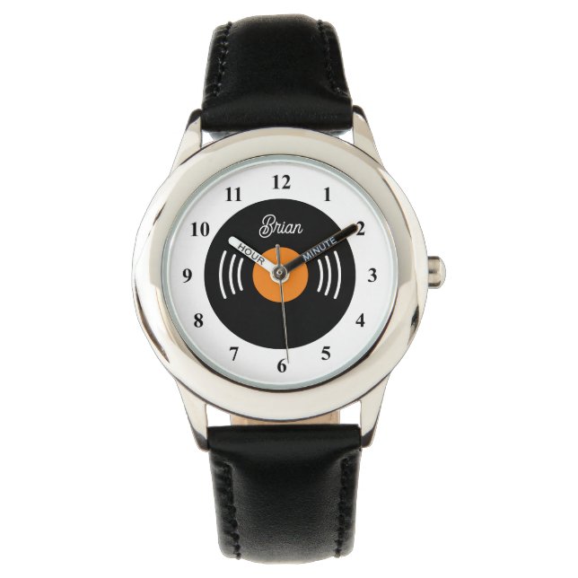 ビニカスタムル音楽レコードダイヤル付きキッズウォッチ 腕時計 (正面)