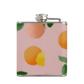 ビニパーソナライズされたウ包まれたキュートピンクレモンオレンジ フラスク (裏面)