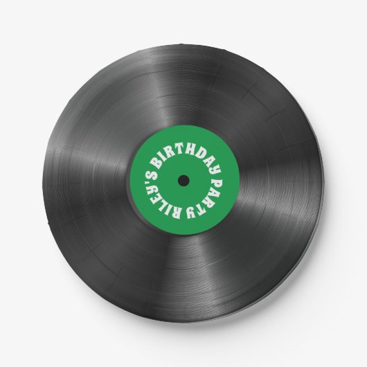 ビニパーソナライズされたルアルバムレコード誕生日パーティー  ペーパープレート (正面)