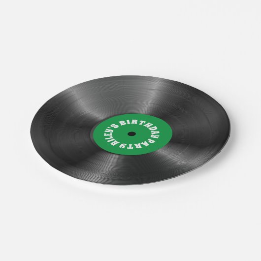 ビニパーソナライズされたルアルバムレコード誕生日パーティー  ペーパープレート (アングル)