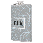 ビニパーソナライズされたー包まれたフラスコ – 幾何学青 フラスク (左)