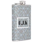 ビニパーソナライズされたー包まれたフラスコ – 幾何学青 フラスク (右)