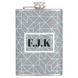 ビニパーソナライズされたー包まれたフラスコ – 幾何学青 フラスク