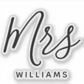 ビニパーソナライズされたー夫人となる花嫁の姓を消す シール (正面)