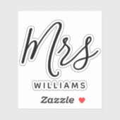 ビニパーソナライズされたー夫人となる花嫁の姓を消す シール (シート)