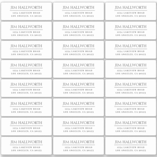 ビニモダンルブラック&ホワイト差出人住所 シール (正面)