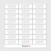 ビニモダンルブラック&ホワイト差出人住所 シール (シート)