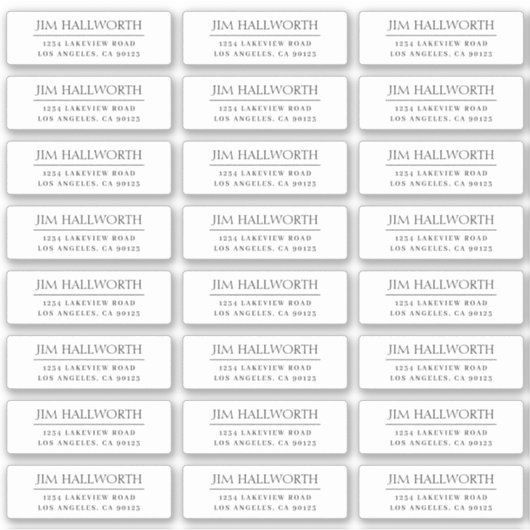 ビニモダンルブラック&ホワイト差出人住所 シール (正面)