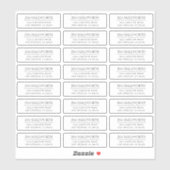 ビニモダンルブラック&ホワイト差出人住所 シール (シート)