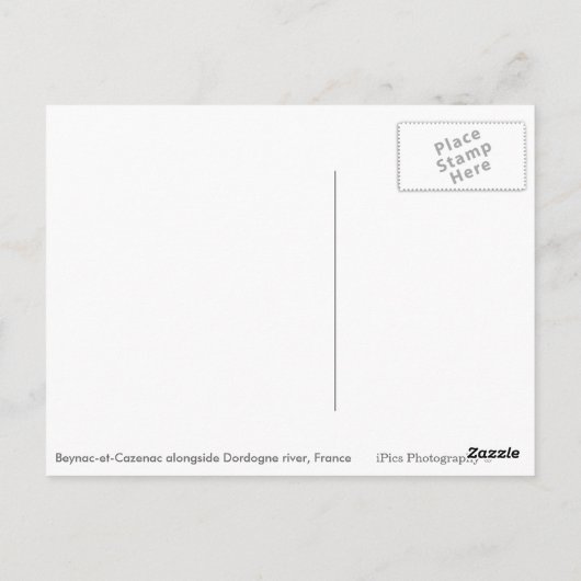 ビニャック・エ・カゼナックとドルドーン川のはがき ポストカード (裏面)