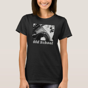ビニルレトロレコード選手ヴィンテージオールドスクールビニル Tシャツ