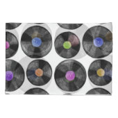 ビニルLPレコードレトロイラストレーション 枕カバー (裏面)